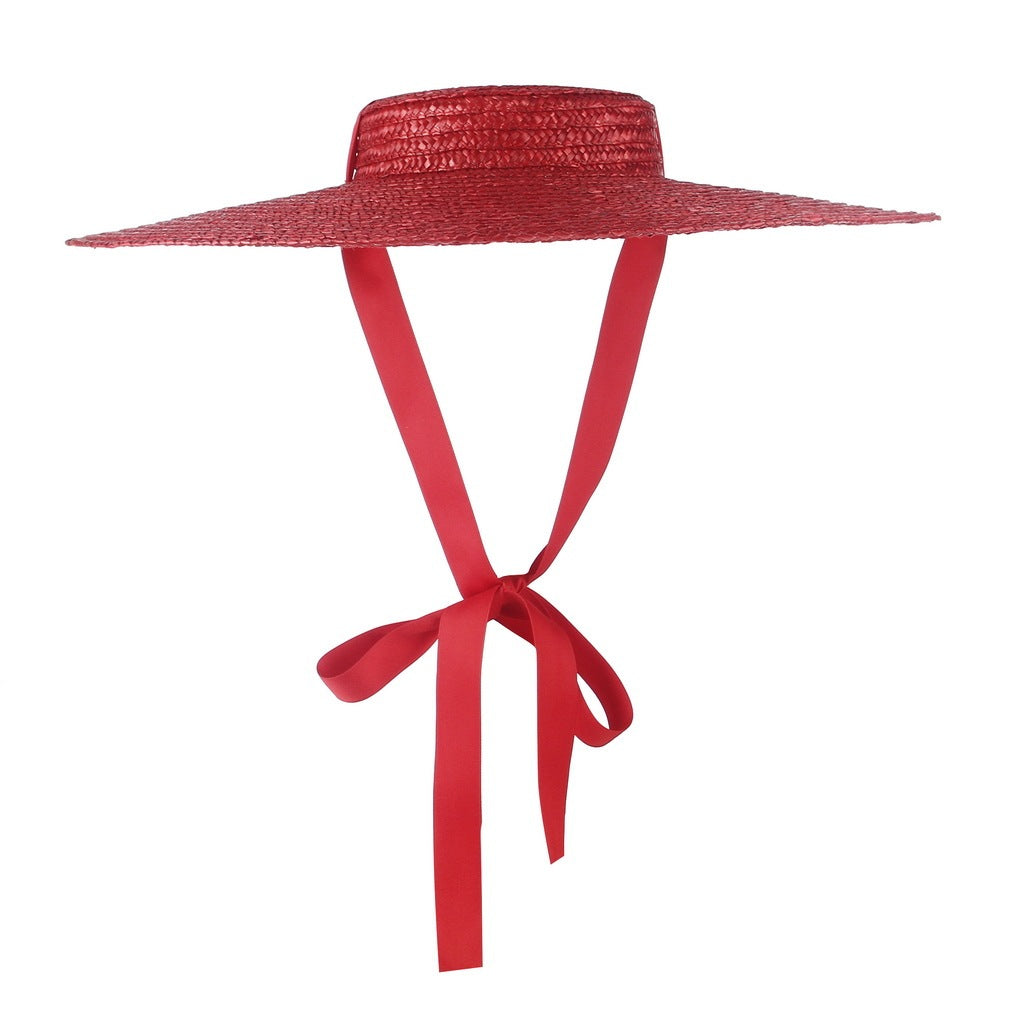 Women Ribbon Beach  Boater Fashionable Sun Hat - Echo Essence