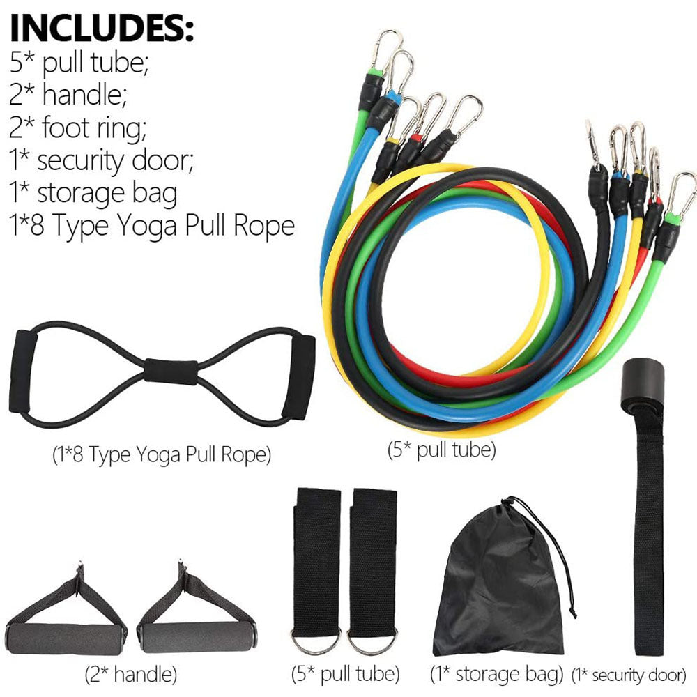 11 Piece Set Rally Resistance Bands Latex Rally Band Fitness Band Rally Tube - Echo Essence