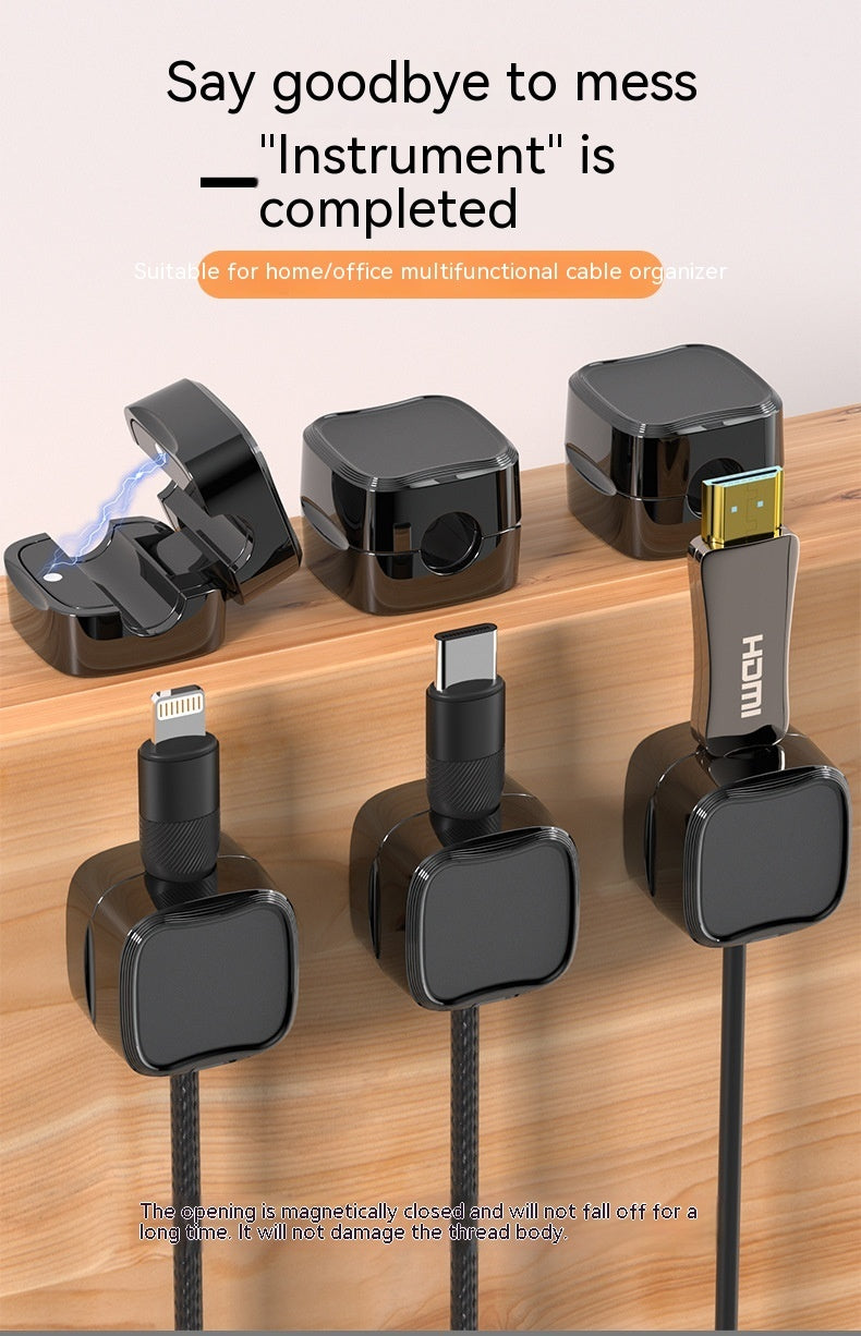 Magnetic Cable Clip Under Desk Cable Management Adjustable Cord Holder - Echo Essence