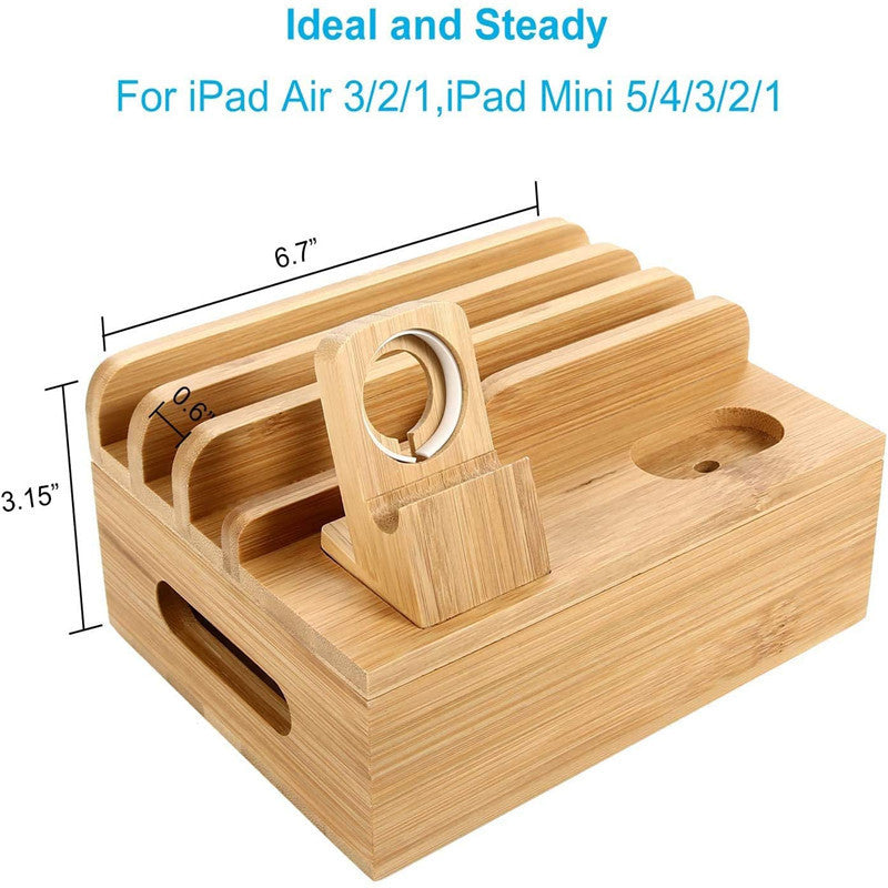 Bamboo Handicraft Mobile Phone Storage Organizer Bracket - Echo Essence