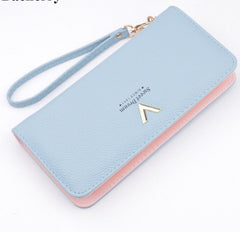 Leather Wallets Women Purses Zipper Long - Echo Essence