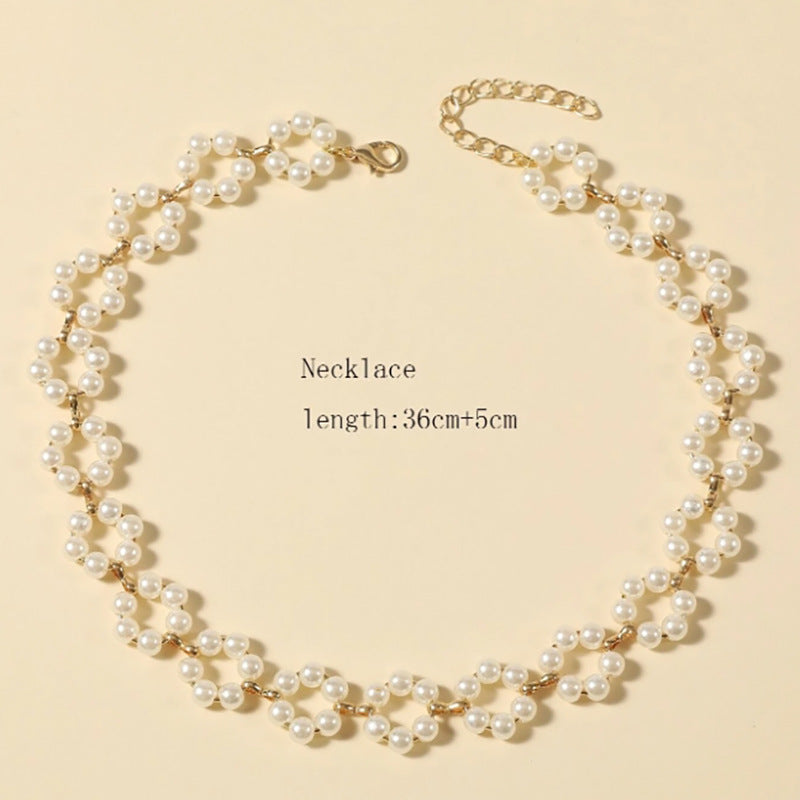 Ins Pearl Flowers Necklace - Echo Essence