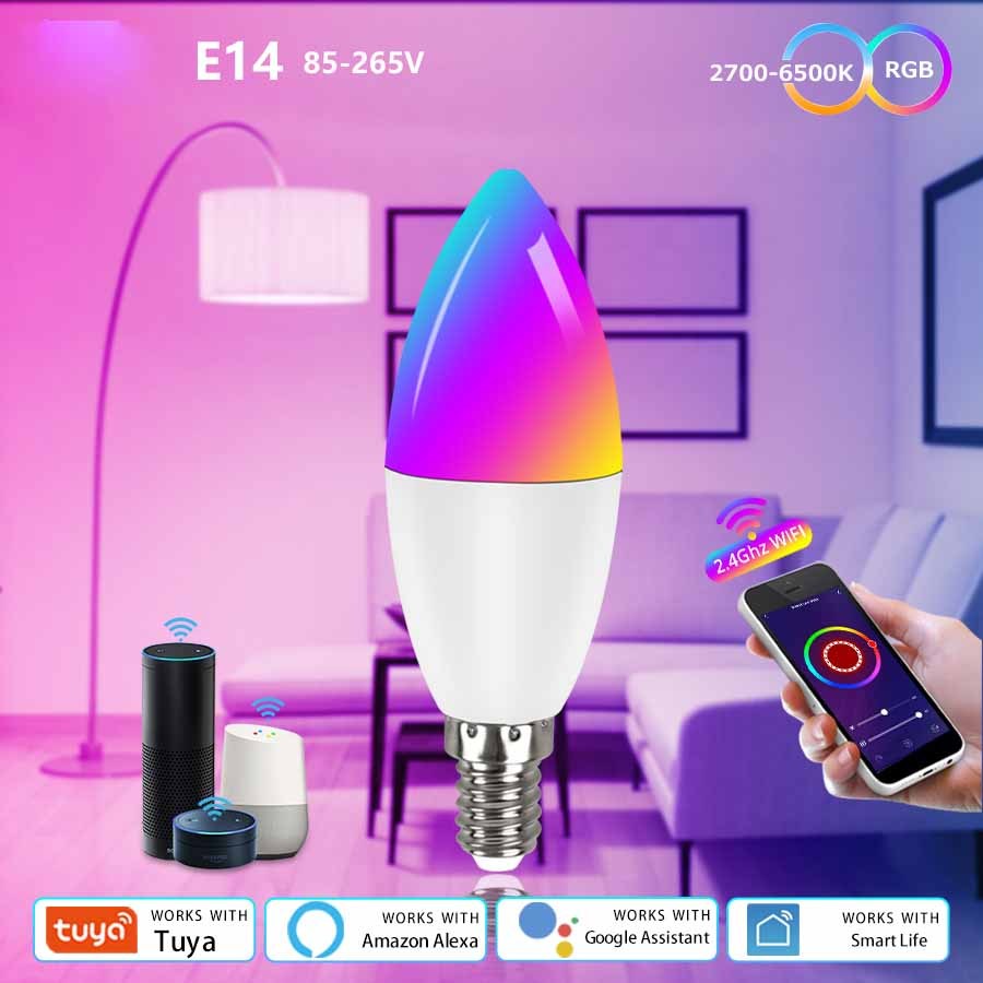 Smart Wi-Fi Led Lamp Voice Control Light Bulbs Alexa Google Home For Home Decorative - Echo Essence