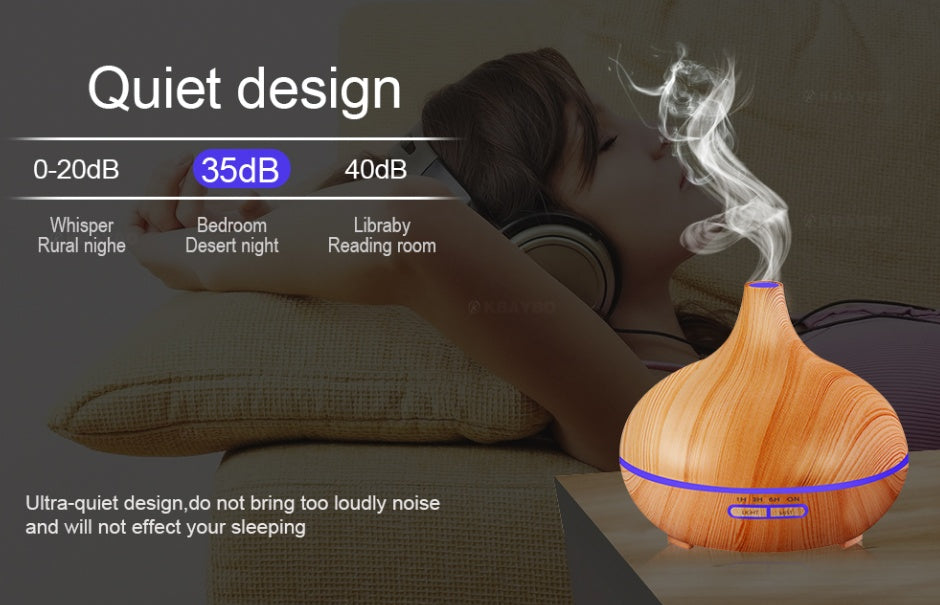 Ultrasonic Aroma Diffuser Humidifier Wood Grain - Echo Essence