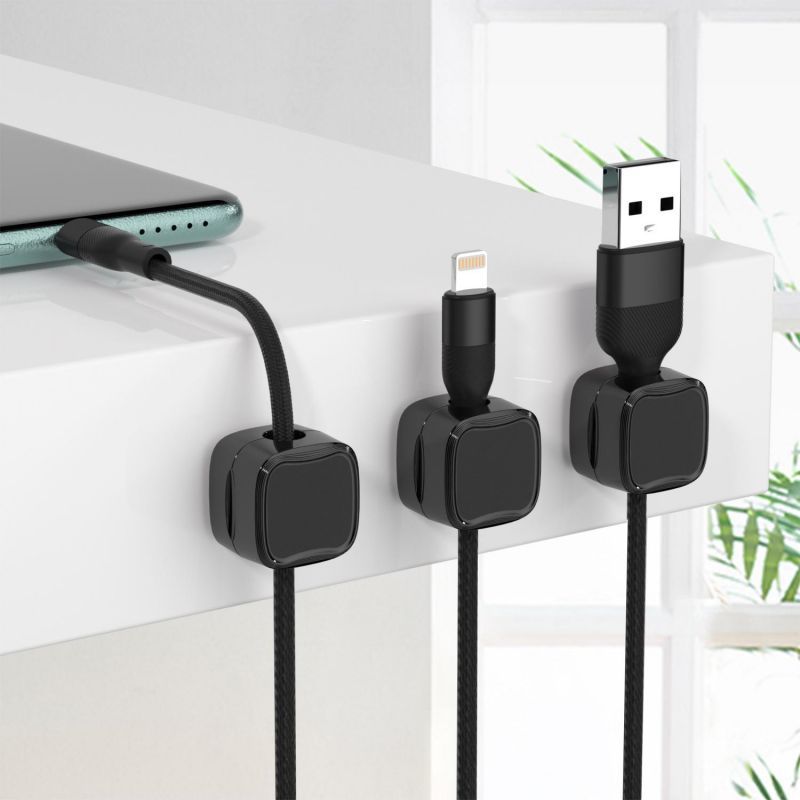 Magnetic Cable Clip Under Desk Cable Management Adjustable Cord Holder - Echo Essence