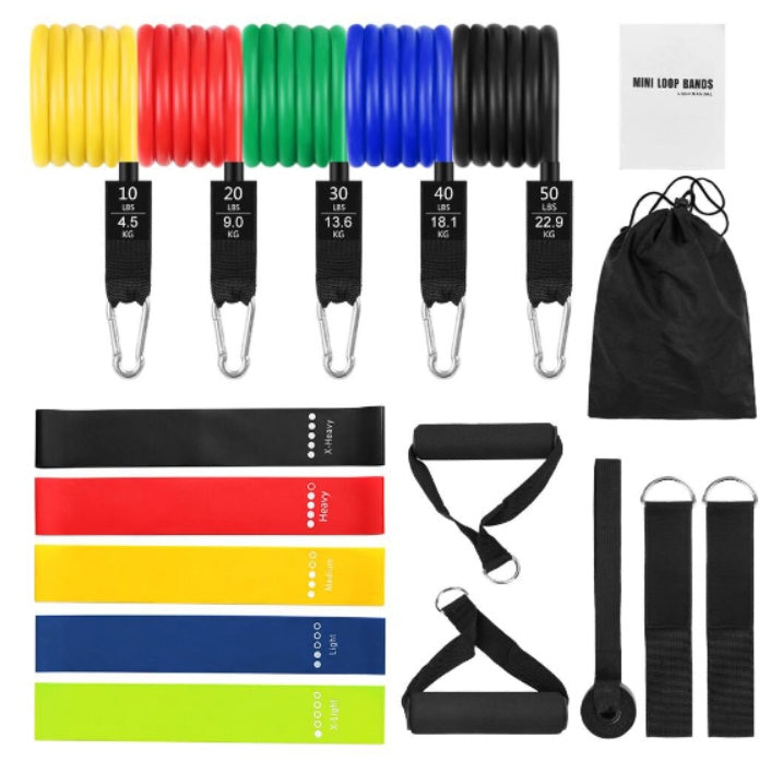 11 Piece Set Rally Resistance Bands Latex Rally Band Fitness Band Rally Tube - Echo Essence