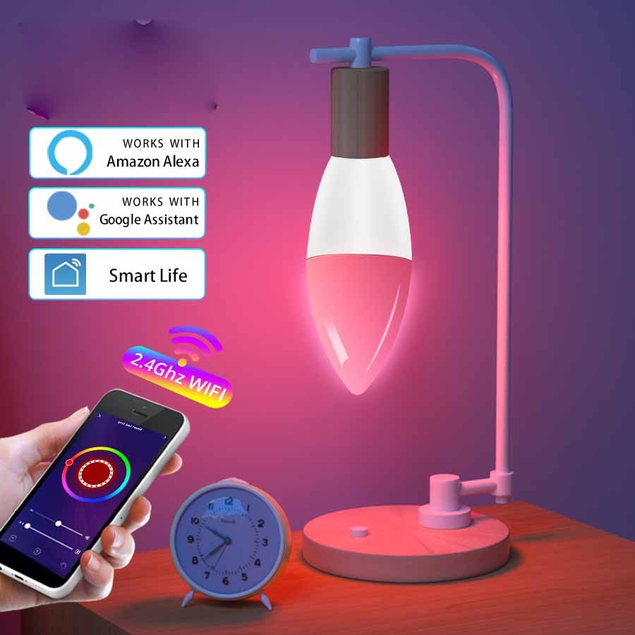 Smart Wi-Fi Led Lamp Voice Control Light Bulbs Alexa Google Home For Home Decorative - Echo Essence