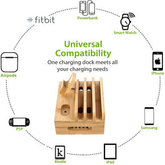 Bamboo Handicraft Mobile Phone Storage Organizer Bracket - Echo Essence